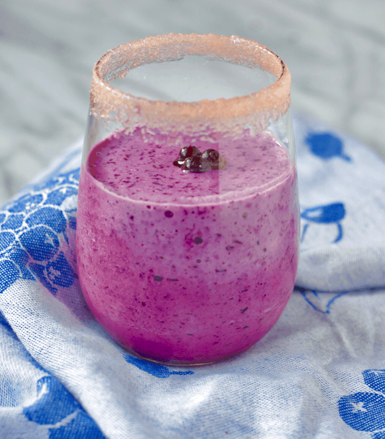 Wild blueberry bean and beet smoothie