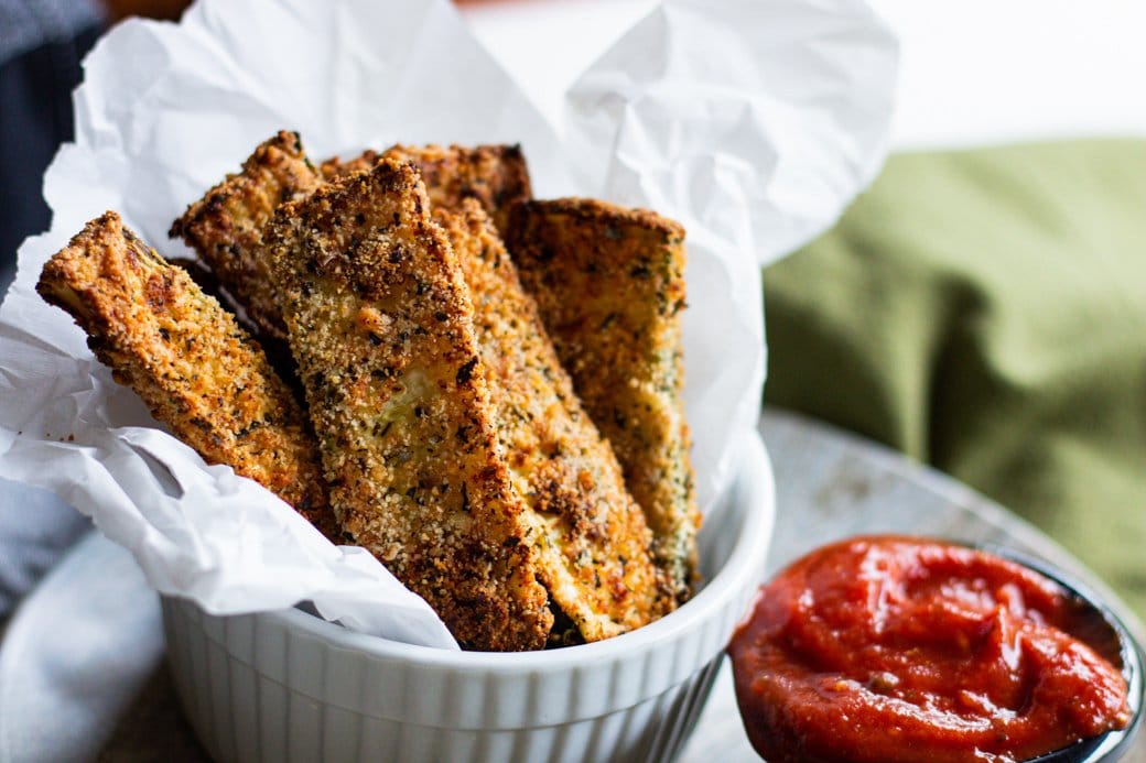 Crispy Air Fryer Zucchini Fries - Eating With Heart